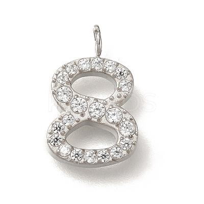 304 Stainless Steel Micro Pave Cubic Zirconia Pendants STAS-H228-01P-08-1