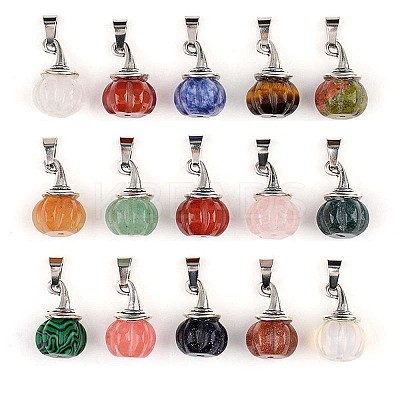Natural & Synthetic Mixed Stone Pendants G-N345-08-1