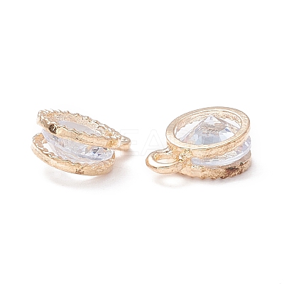 Alloy Clear Cubic Zirconia Charms LS-ZIRC-A022-04G-1