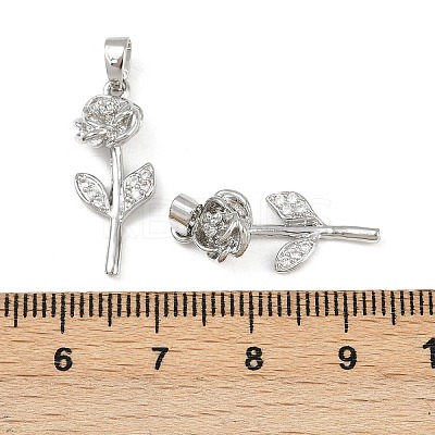 Brass Micro Pave Cubic Zirconia Pendants KK-F908-22P-1
