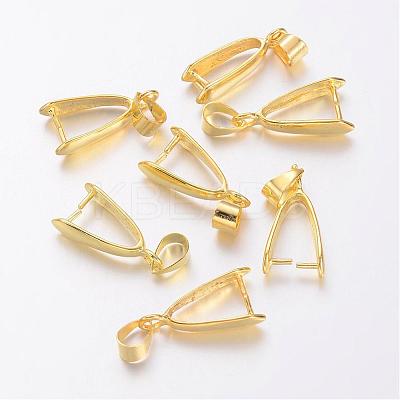 Brass Ice Pick Pinch Bails KK-D318-G-NR-1