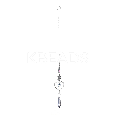 AB Color Plated Crystal Bullet Big Pendant Decorations HJEW-G019-03A-1