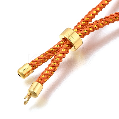 Braided Cotton Cord Slider Bracelet Making MAK-R001-01G-28-1