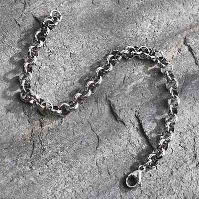 Tarnish Resistant 304 Stainless Steel Cable Chain Bracelets LS-BJEW-I202-02B-1