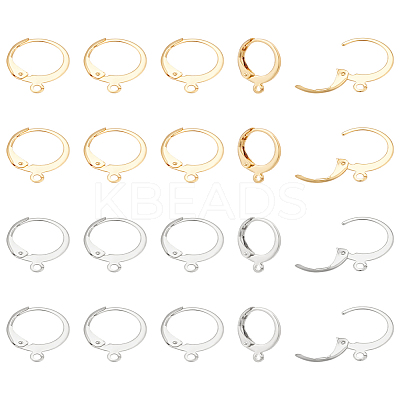 20Pcs 2 Colors 304 Stainless Steel Leverback Earring Findings STAS-LP0001-71-1