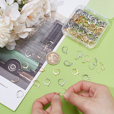 120Pcs 4 Styles 304 Stainless Steel Leverback Earring Findings STAS-ME0001-22-1