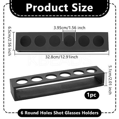 6 Round Holes Acrylic Shot Glasses Holders AJEW-WH0651-27-1