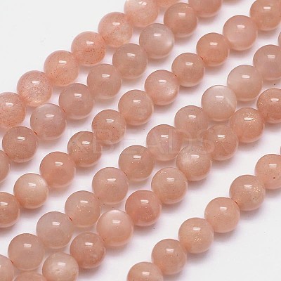 Natural Sunstone Beads Strands G-M262-8mm-06-1