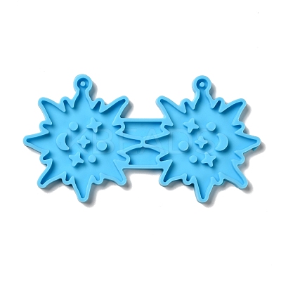 DIY Sparkling Star with Moon Pendant Silicone Molds DIY-I099-12-1