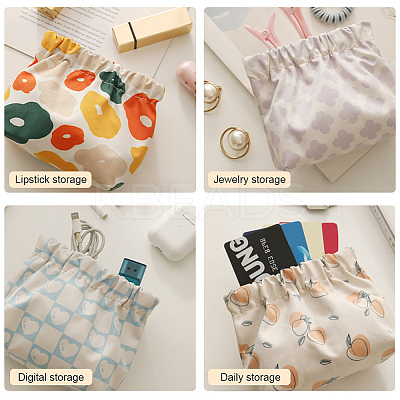 4pcs Mini Cloth Printed Multipurpose Shrapnel Makeup Bags Change Purse ABAG-GF0001-26-1