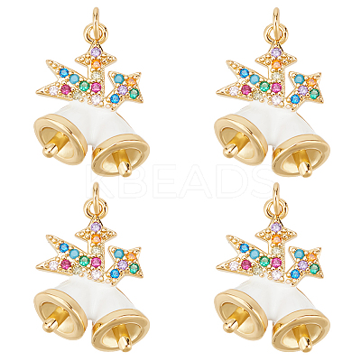 Brass Micro Pave Colorful Grade AAA Cubic Zirconia Pendants KK-BBC0015-36C-1