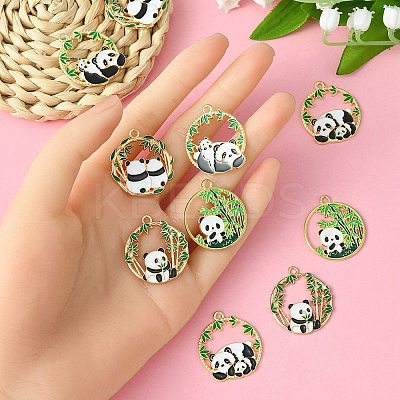 10Pcs 5 Style Alloy Enamel Pendants ENAM-YW0003-75-1