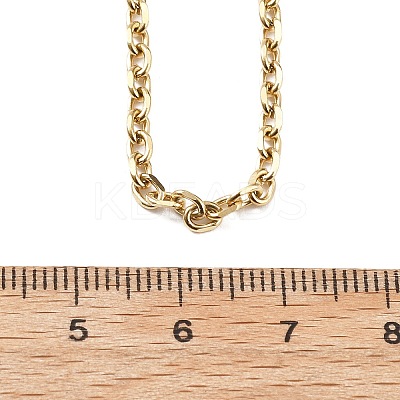 3MM 304 Stainless Steel Cable Chain Necklaces NJEW-T016-09G-1