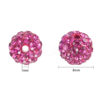 Polymer Clay Pave Rhinestone Beads RB-NB0001-07-1