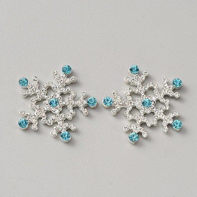 Christmas Alloy Rhinestone Cabochons ALRI-WH0008-26-1