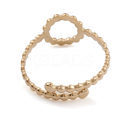 Ion Plating(IP) 304 Stainless Steel Hollow Ring Cuff Rings for Women RJEW-G285-74G-1