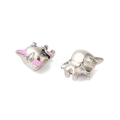 Rack Plating Alloy Enamel European Beads PALLOY-S189-54P-1