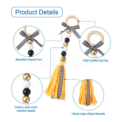 4Pcs 2 Style Senior Year Theme Woolen Yarn Tassels Pendant Decorations HJEW-CF0001-18-1