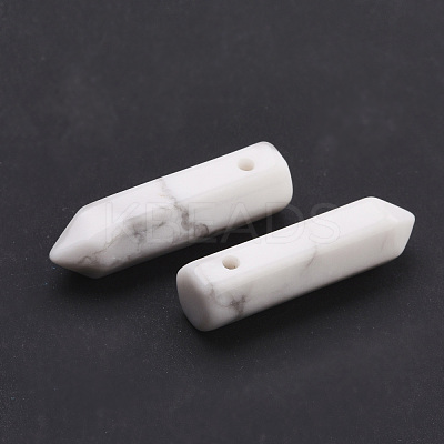 Natural Howlite Pointed Pendants G-D460-01G-1