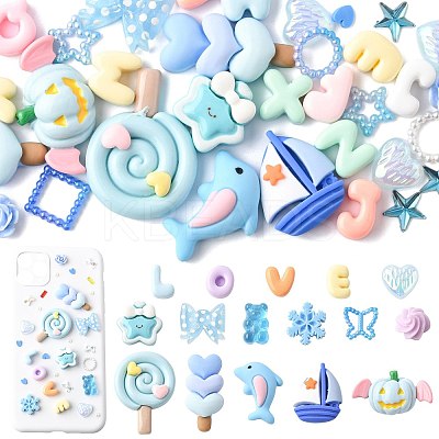 ABS Plastic Imitation Pearl & Polymer Clay & Acrylic & Resin Cabochons Findings Kits DIY-FS0009-76-1