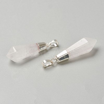 Natural Quartz Crystal Pointed Pendants G-P445-E13-1