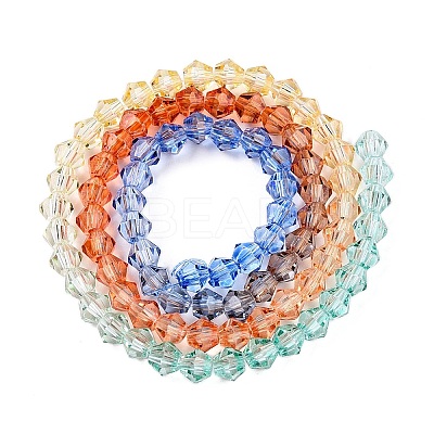 Gradient Color Baking Paint Glass Bead Strands DGLA-A039-T6mm-A014-1