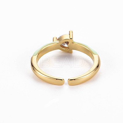 Brass Enamel Cuff Rings RJEW-T016-31H-NF-1