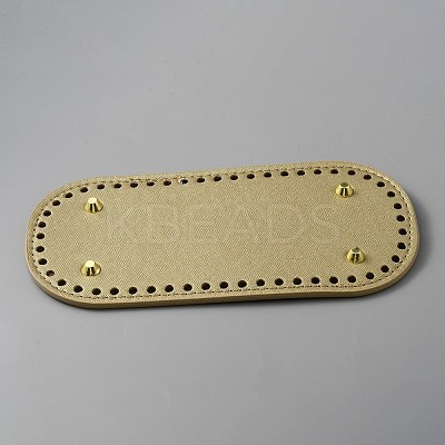 Oval PU Leather Knitting Crochet Bags Nail Bottom Shaper Pad DIY-WH0349-97C-1