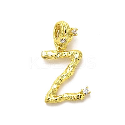 Rack Plating Brass Micro Pave Cubic Zirconia European Dangle Charms KK-L210-015G-Z-1