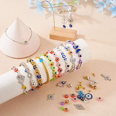DIY Evil Eye Bracelet Making Kit DIY-TA0004-41-1