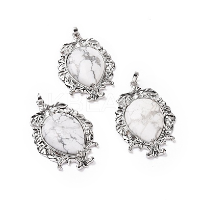 Natural Howlite Big Pendants G-P496-01P-22-1