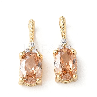 Brass Micro Pave Cubic Zirconia Pendants KK-Q031-43G-03-1