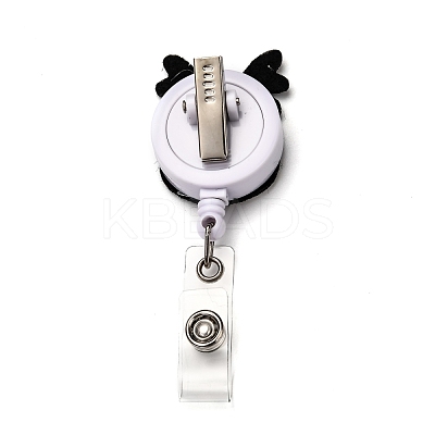 Christmas Reindeer/Stag/Deer Glitter Powder Felt & ABS Plastic Badge Reel AJEW-I053-11-1