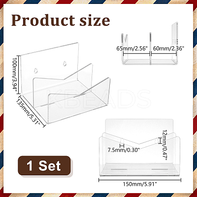 2-Row Acrylic Wall Mounted Mail Display Stands DIY-WH0430-738-1