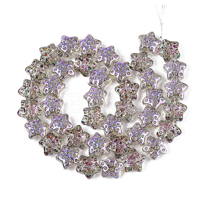 Electroplate Transparent Glass Beads Strands EGLA-N020-02D-1