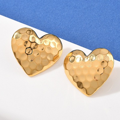 304 Stainless Steel Heart Stud Earrings EJEW-I320-24G-04-1