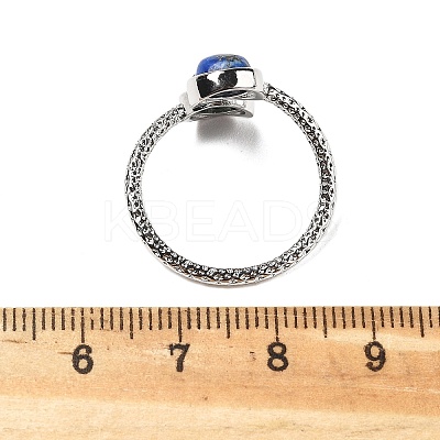 Natural Malachite & Lapis Lazuli Finger Rings RJEW-A068-03P-01-1