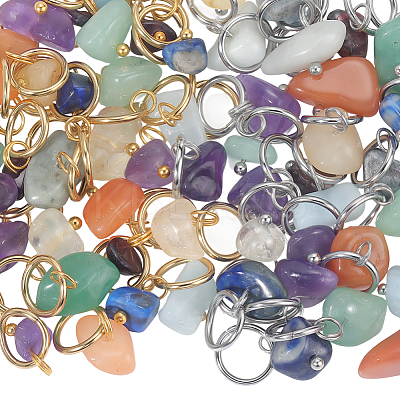 126Pcs 14 Styles Natural Stone Chip Charms FIND-BBC0004-61-1