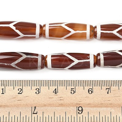 Rice Shape Tibetan Style dZi Beads Strands G-A269-A21-01-1