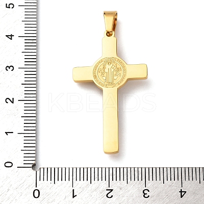 304 Stainless Steel Religion Jesus Cross Pendants STAS-F323-12G-1