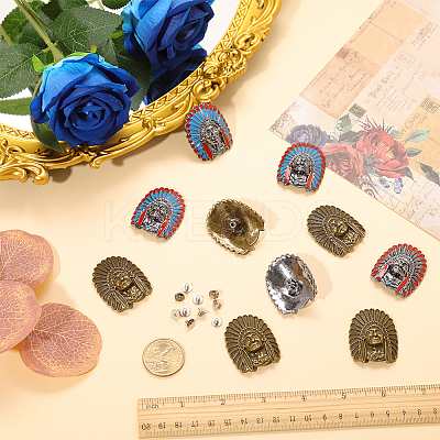 Gorgecraf 10 Sets 2 Colors Indian Zinc Alloy Decorative Rivets AJEW-GF0007-30-1