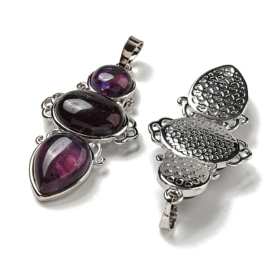 Natural Amethyst Pendants G-Q158-04A-1