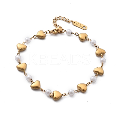 Ion Plating(IP) 304 Stainless Steel Link Bracelets for Women BJEW-P345-08G-1