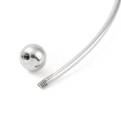 Non-Tarnish Screw End Ball 304 Stainless Steel Wire Bangle BJEW-F435-01P-1
