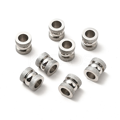 Tarnish Resistant 201 Stainless Steel Textured Beads STAS-M003-06P-1