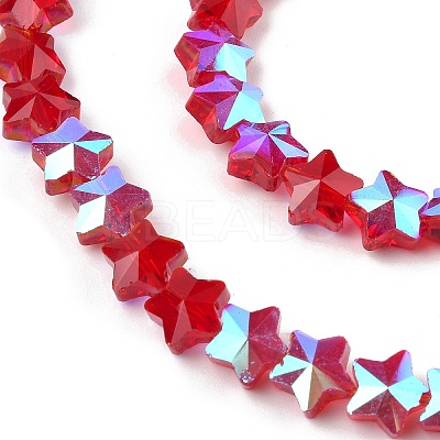 Electroplate Transparent Glass Beads Strands EGLA-U004-03A-HP07-1