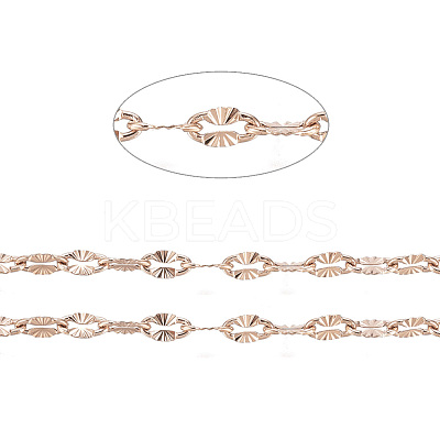 3.28 Feet Ion Plating(IP) 304 Stainless Steel Textured Dapped Chains X-CHS-D004-02RG-1