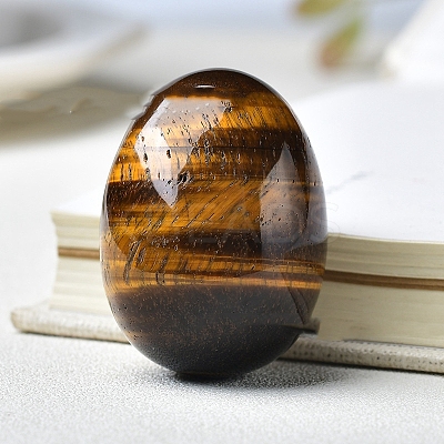 Natural Tiger Eye Carved Healing Egg Figurines PW-WG29511-03-1