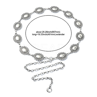 Oval Link Chain Waist Chains AJEW-CJC0006-03AS-1
