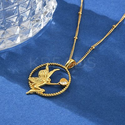 Brass Clear Cubic Zirconia Pendant Necklaces for Women NJEW-B121-01G-01-1